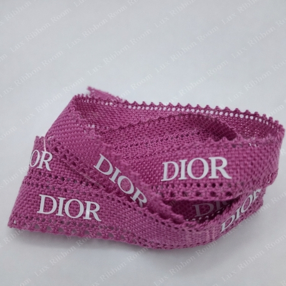 Dior Other - DIOR Soft Raspberry Pink Lace Logo Ribbon 39” (1yd 3in) Luxury Gift Wrap NEW